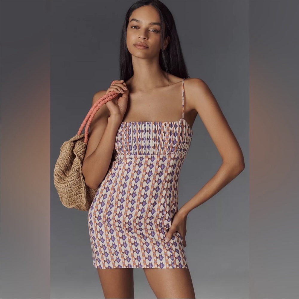 NWT Anthropologie The Ophelia Sleeveless Linen Slim Mini Dress by Maeve